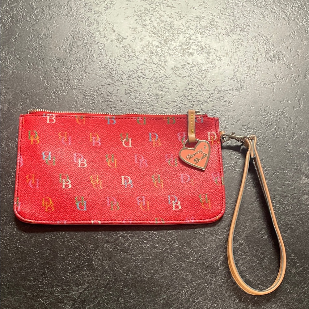 Vintage Dooney & Bourke Red Signature Wristlet